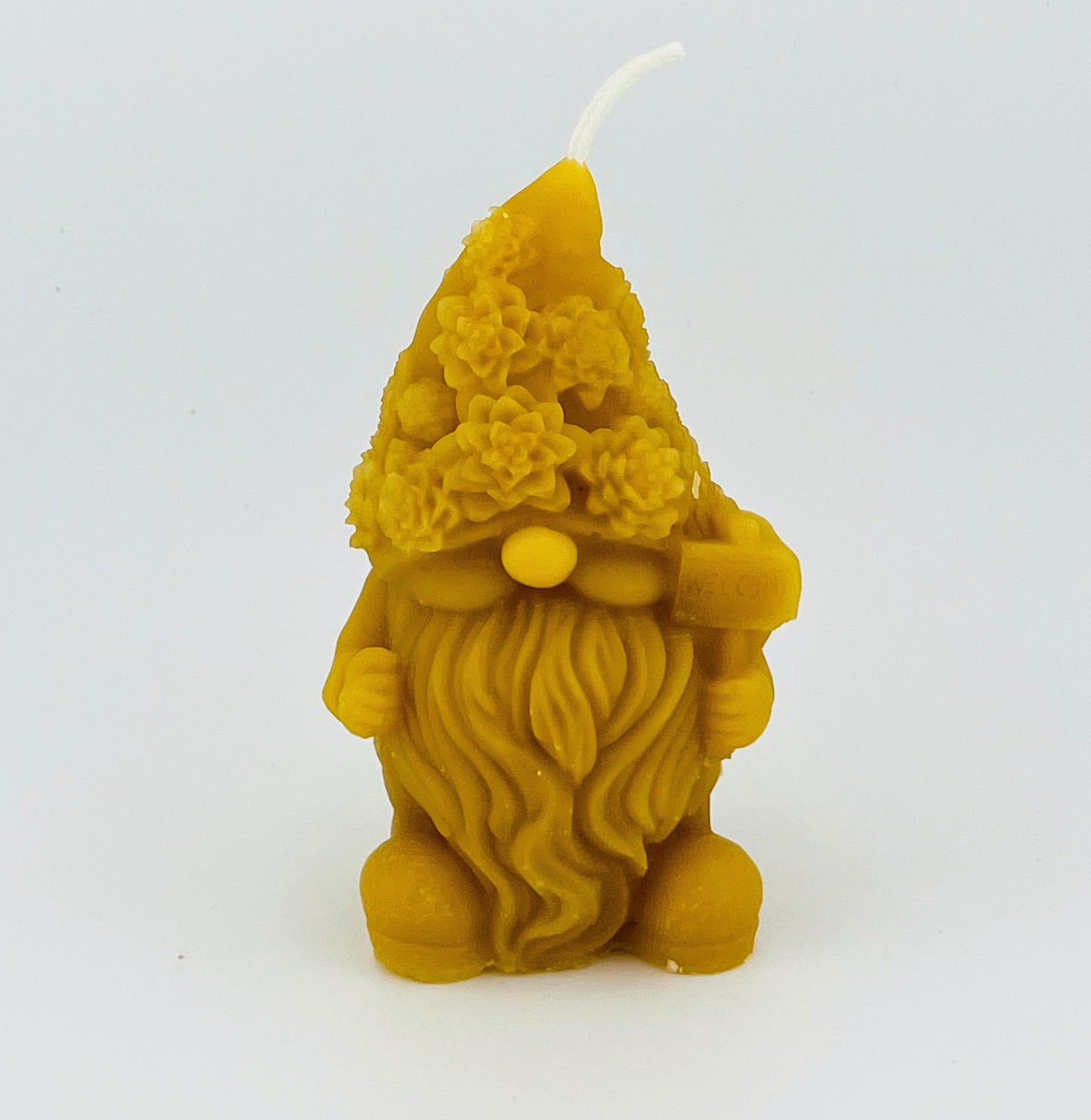 Succulent Gnome Beeswax Candle