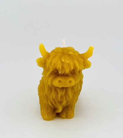 Highland Cow Beeswax candle