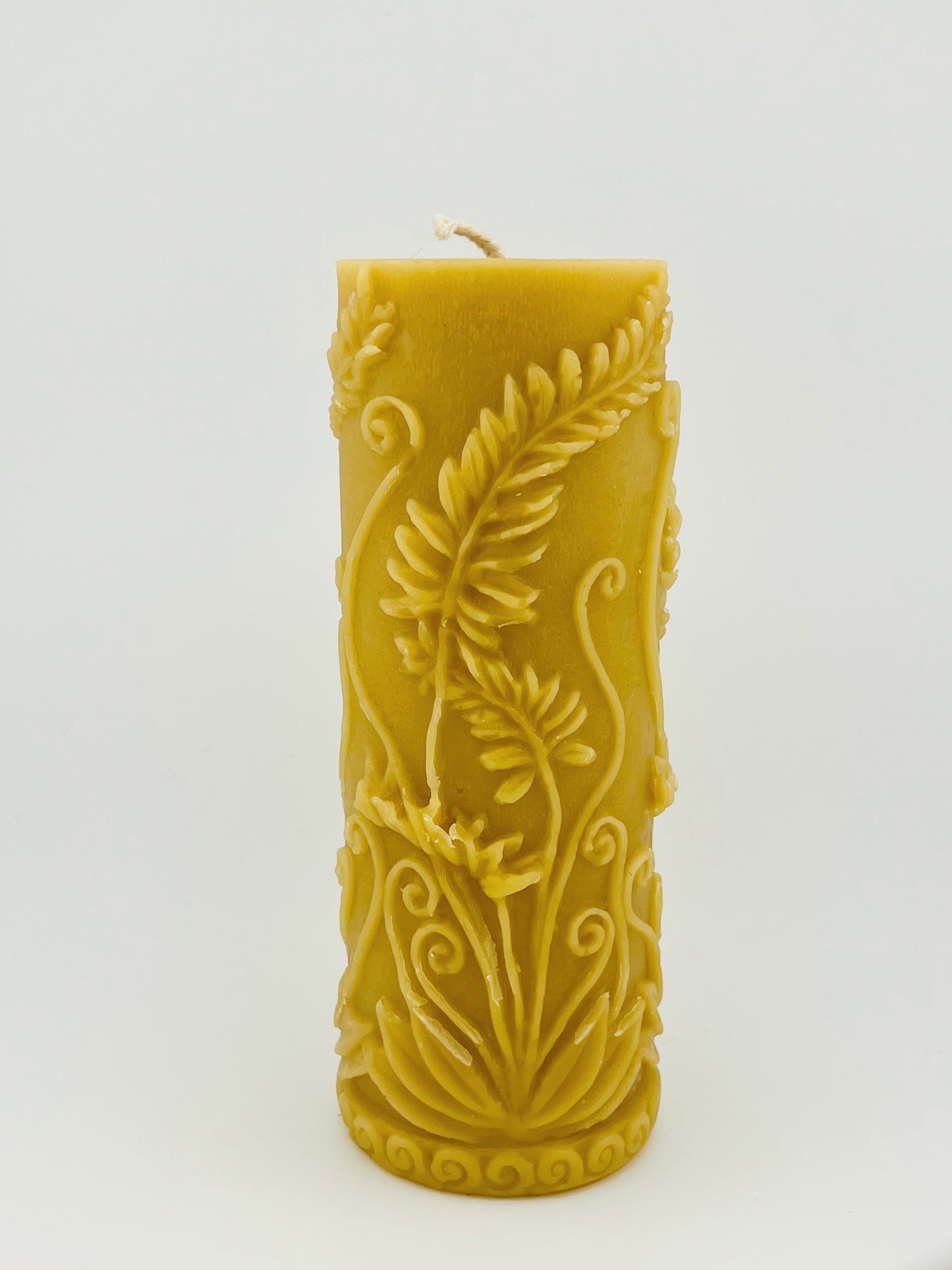 Fern Pillar Beeswax Candle